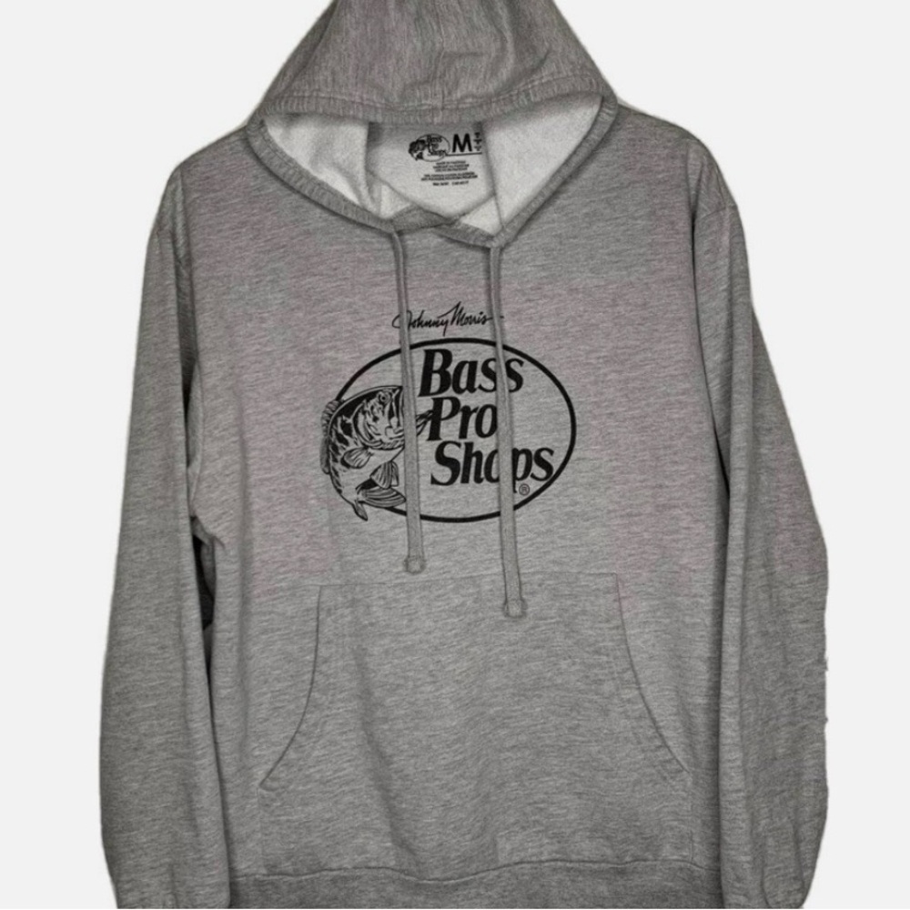 Vintage Bass Pro Shops Gray Logo Hoodie Size